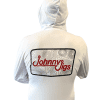 Johnnyjigs Long Sleeve Hooded Fishing Shirt with Topographical Art - White / Small - White / Medium - White / Large - White / X Large - White / 2 XL - White / 3 X Large