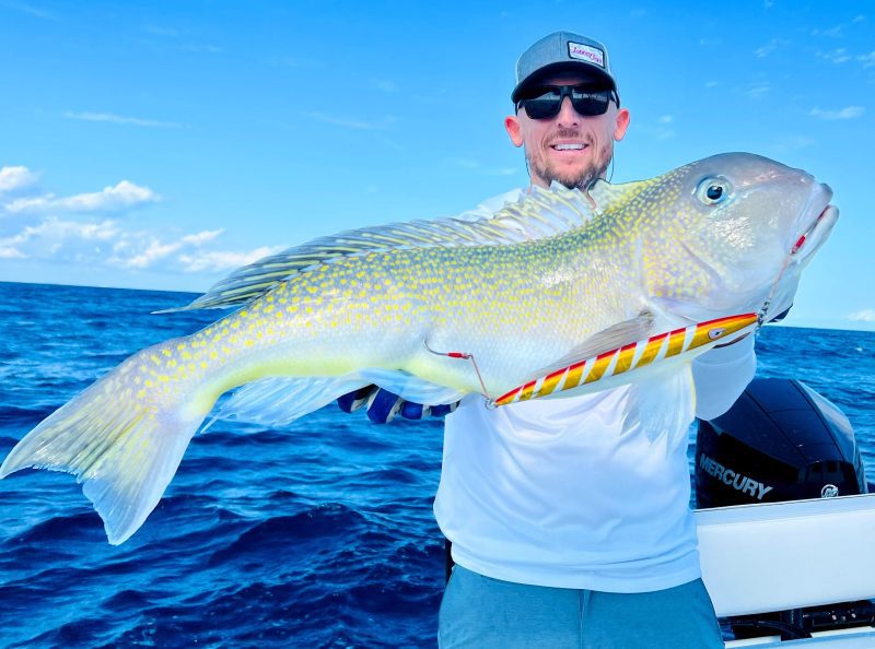 Johnny Steadham Holding Golden Tilefish Caught on slow pitch Jig