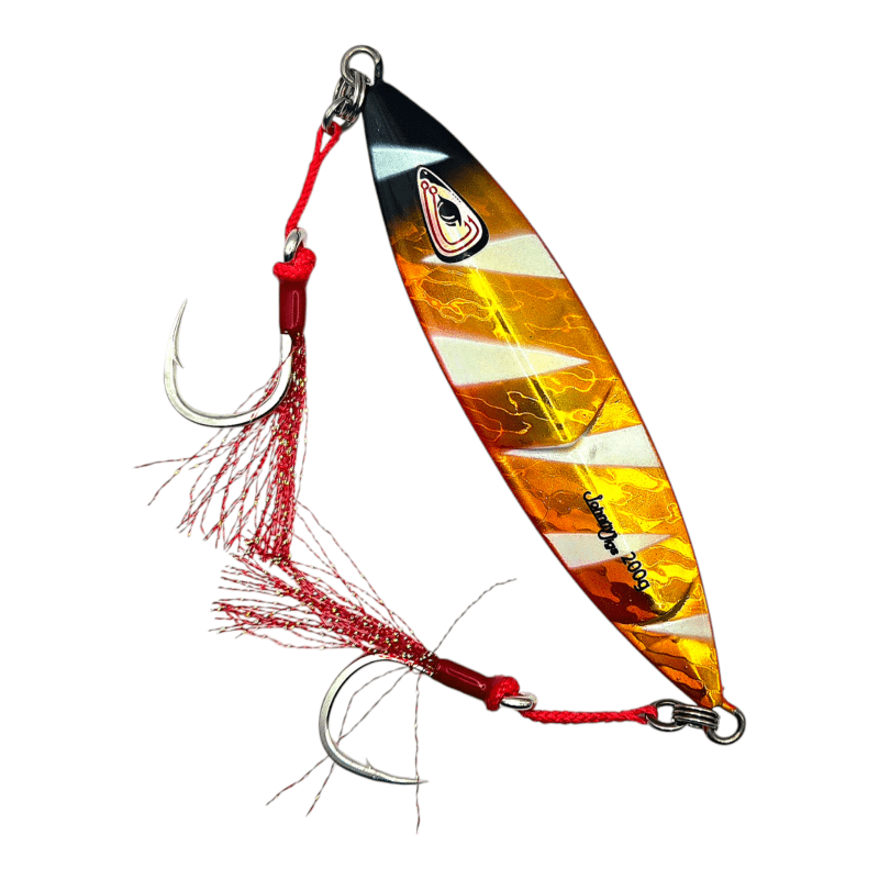 Ridged Gold Red Slow Pitch Jig